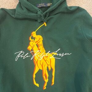 Polo by Ralph Lauren Dark Green Hoodie with Yellow Graphic